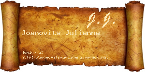 Joanovits Julianna névjegykártya